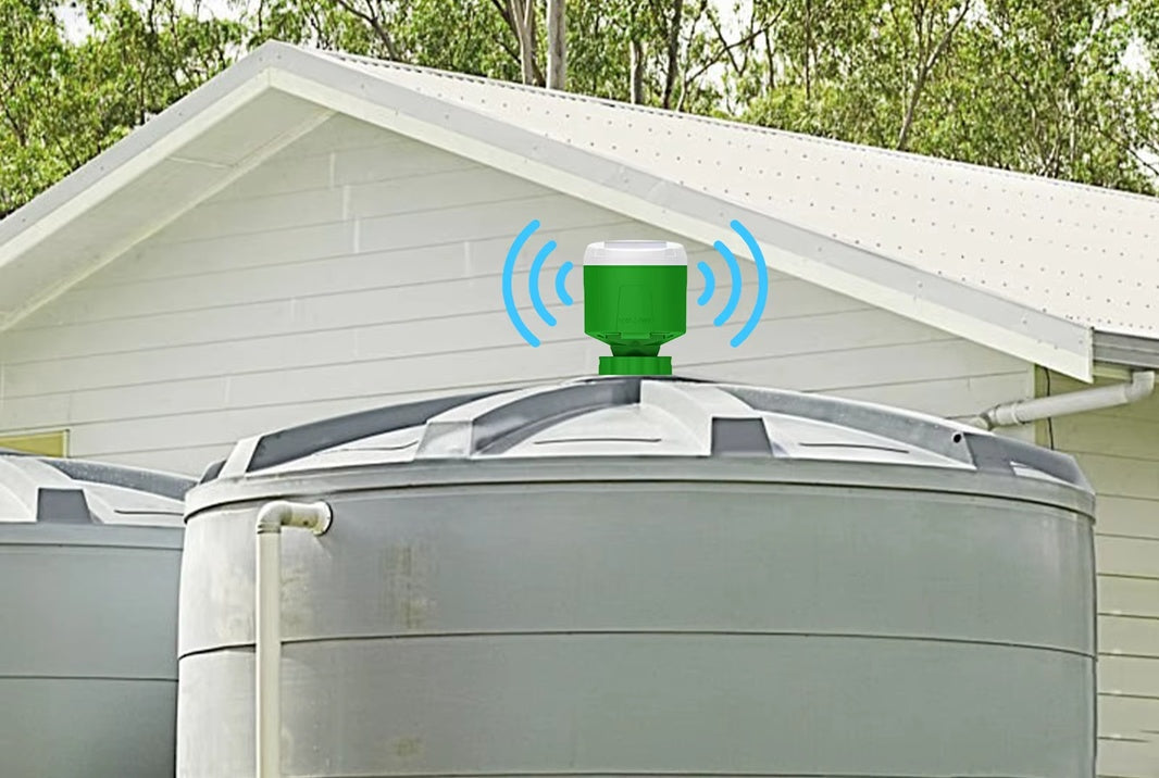 TerraTank sensor mounted on a rainwater tank