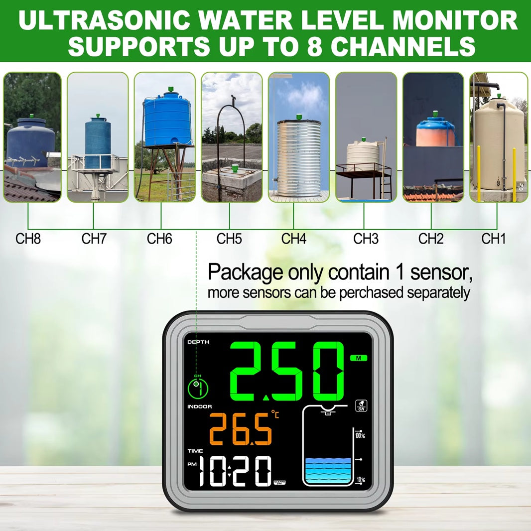 TerraTank supports up to 8 tank sensors on one display